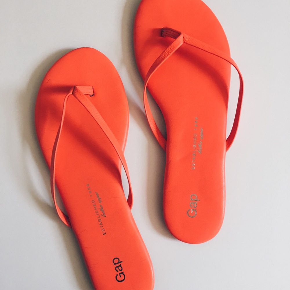 bright summer flip flops